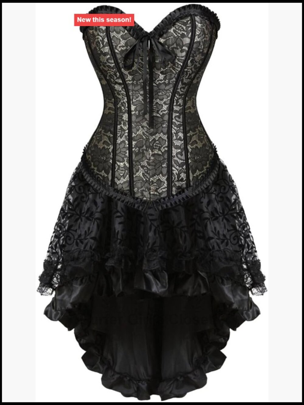 Kranchungel Corset Dress Skirt Set Steampunk Renaissance Burlesque Costume